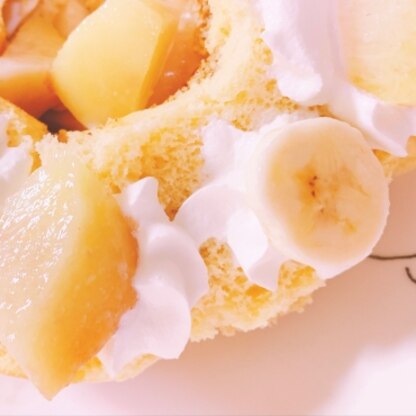 朝ごはんの桃ケーキ( ¯﹃ ¯๑).♡乳酸菌全面ストップって大変だわ꒰･᷄ु ༚･᷅ू꒱｡！豆乳ヨーグルトならたべられる？頑張ってね！フレーフレー(/>◡<)